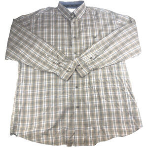 Wrangler Men's Shirt Twentyx‎ 20X Long Sleeve Button Up 2XL Plaid Beige MJ2333M